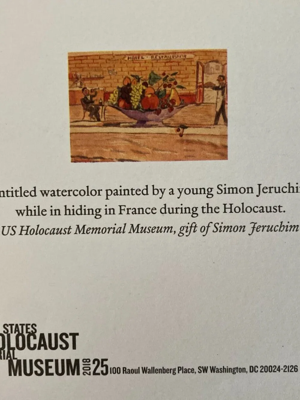 US Holocaust Memorial Museum Simon Jeruchim Note Cards Set of 6